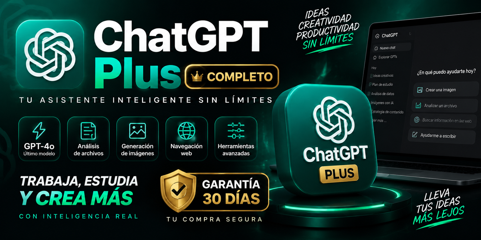 CHATGPT PLUS CUENTA  COMPLETA